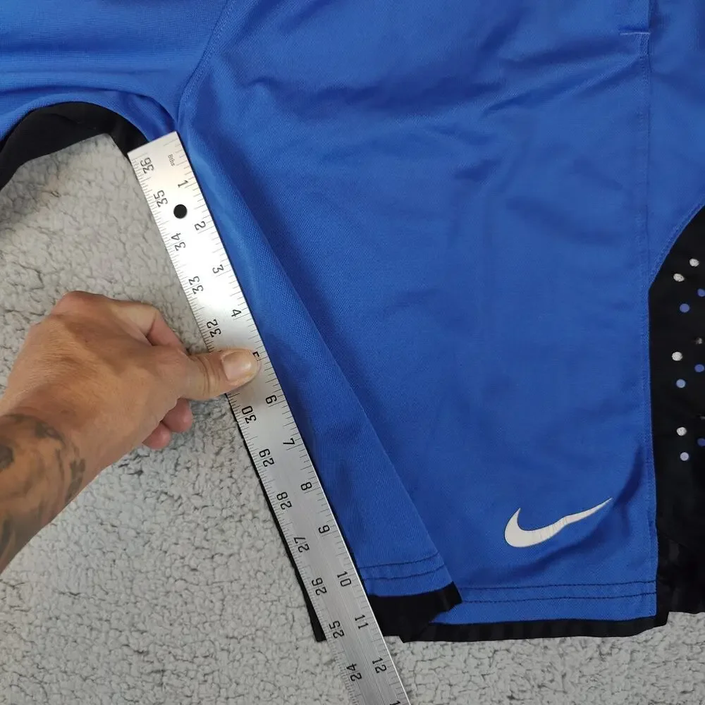 Nike Dri Fit Shorts Mens Medium Blue Black color block Basketball Athletic summ